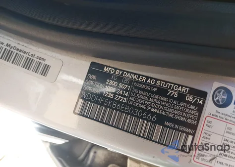 2014 Mercedes-Benz E 350 from USA, damaged, VIN WDDHF5KB6EB030666